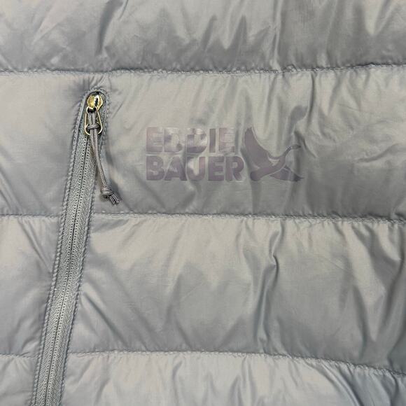 Eddie Bauer Down 550 Puffer Jacket Size XL Hooded Hiking Lightweight Packable - Picture 4 of 16